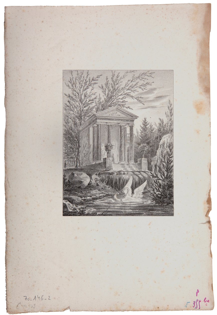 The Temple of Love in the Park at the Chateau de Malmaison by Karl Loeillot Hartwig