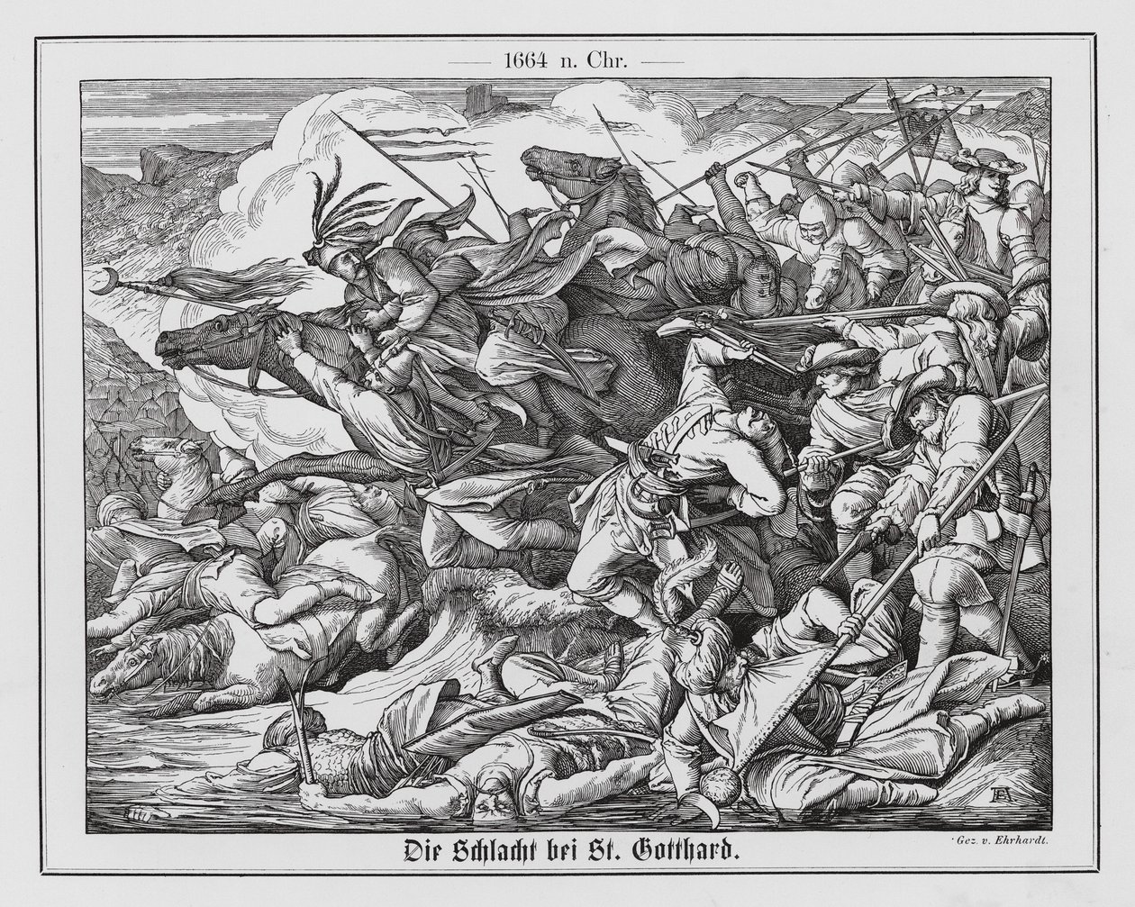 Battle of St Gotthard by Karl Ludwig Adolf Ehrhardt