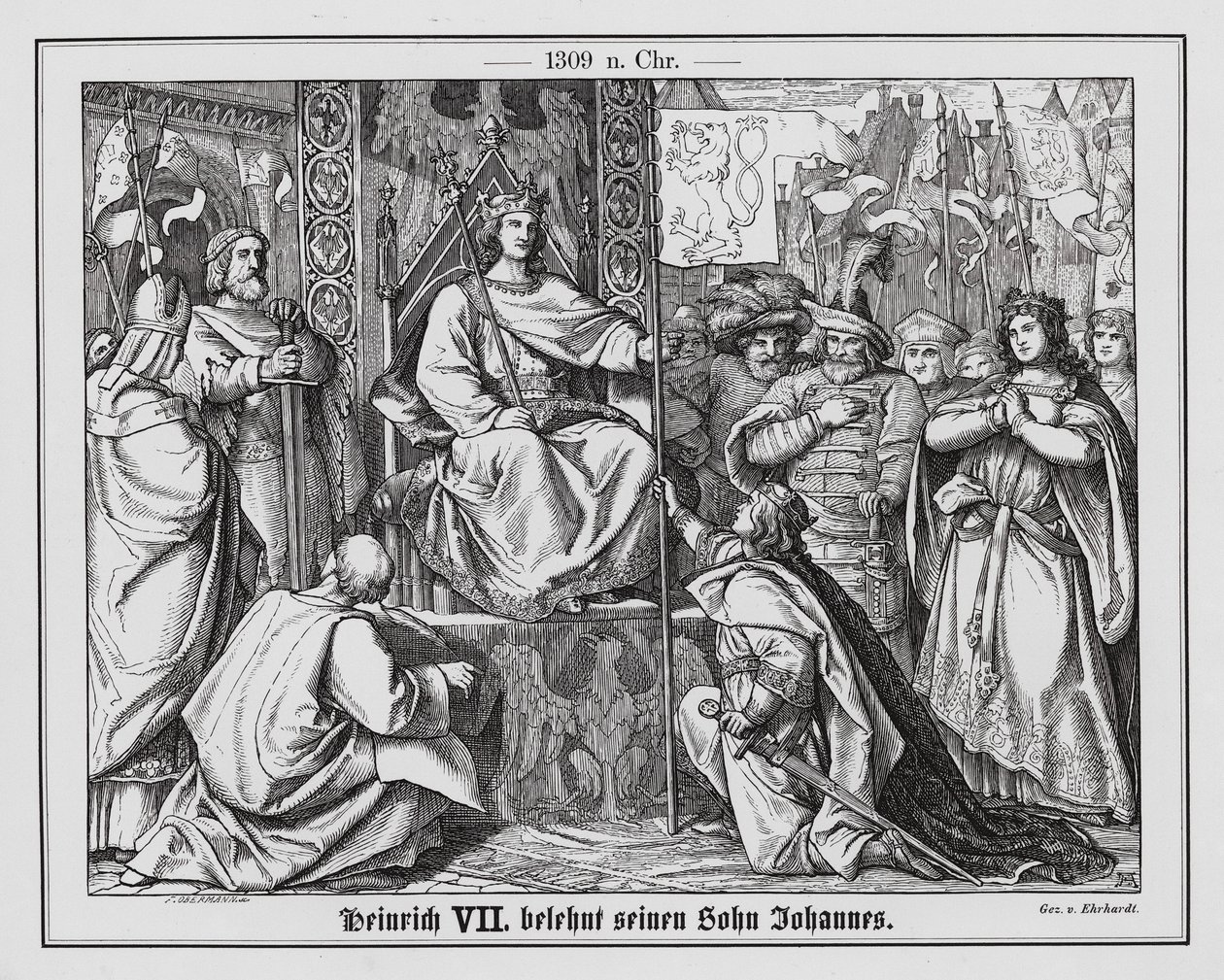 King Henry VII of Germany recalls his son, John of Bohemia by Karl Ludwig Adolf Ehrhardt