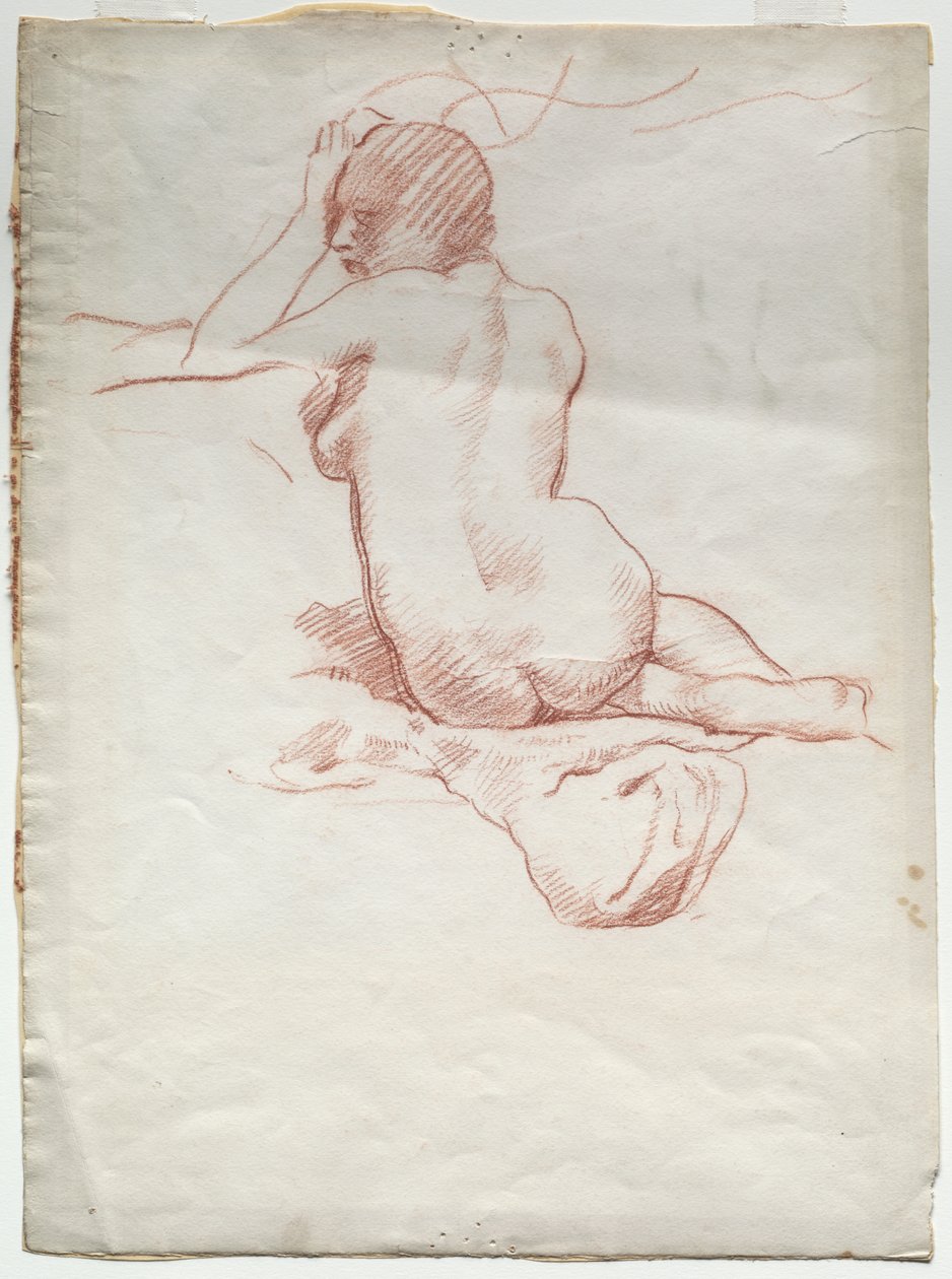 Seated Female Nude from the Rear by Karl Ludwig Bernhard Buchhorn