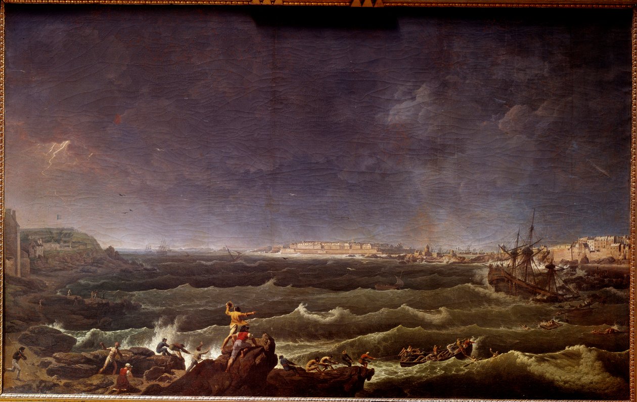 Tempete en rade de Saint Malo by Karl Ludwig Hackert