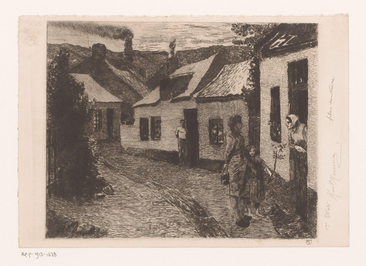 Mother and Daughter Going Door to Door in a Working-Class Neighborhood by Karl Meunier