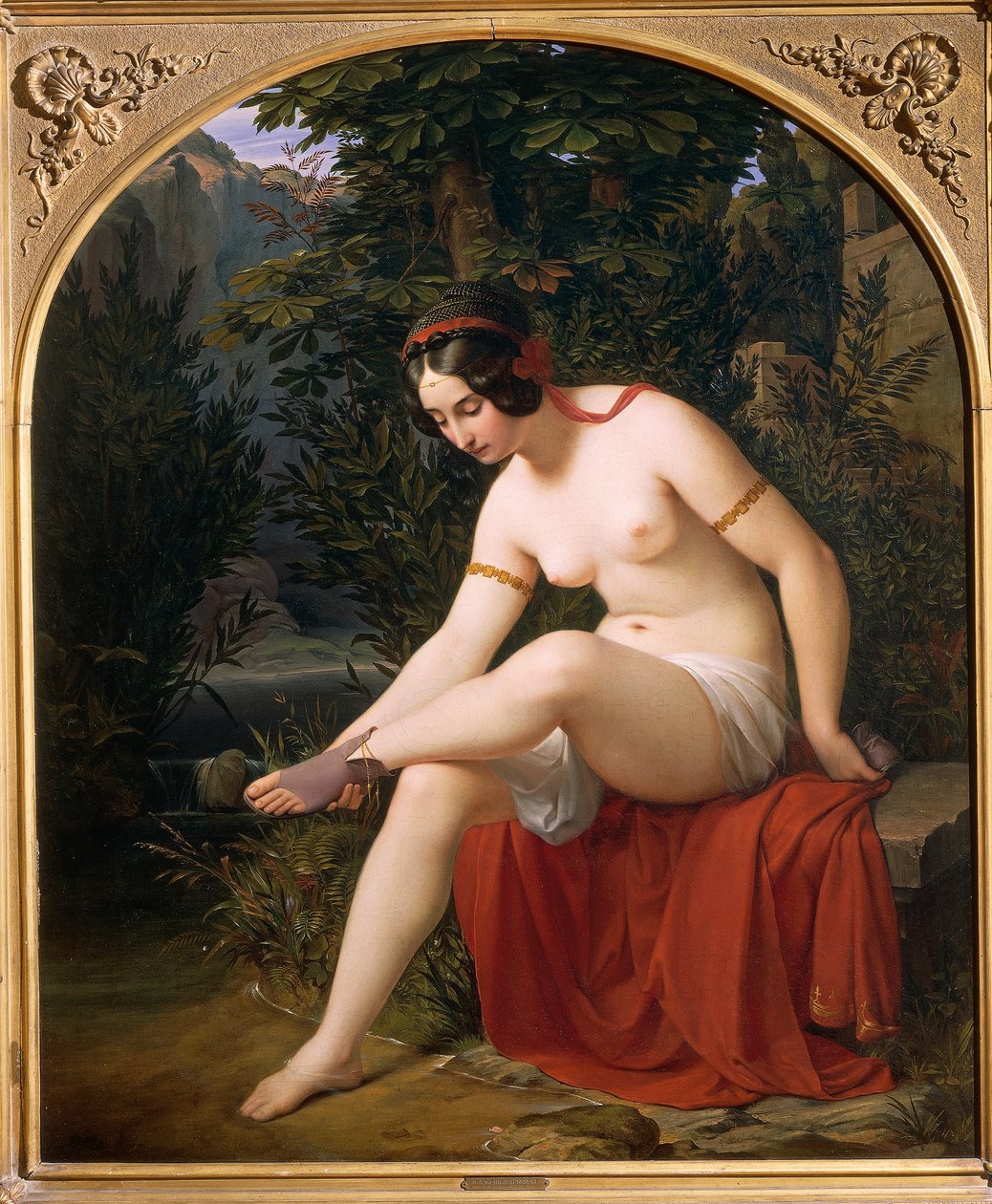 Nymph bathing, by Heinrich Karl Anton Mucke by Karl Mucke