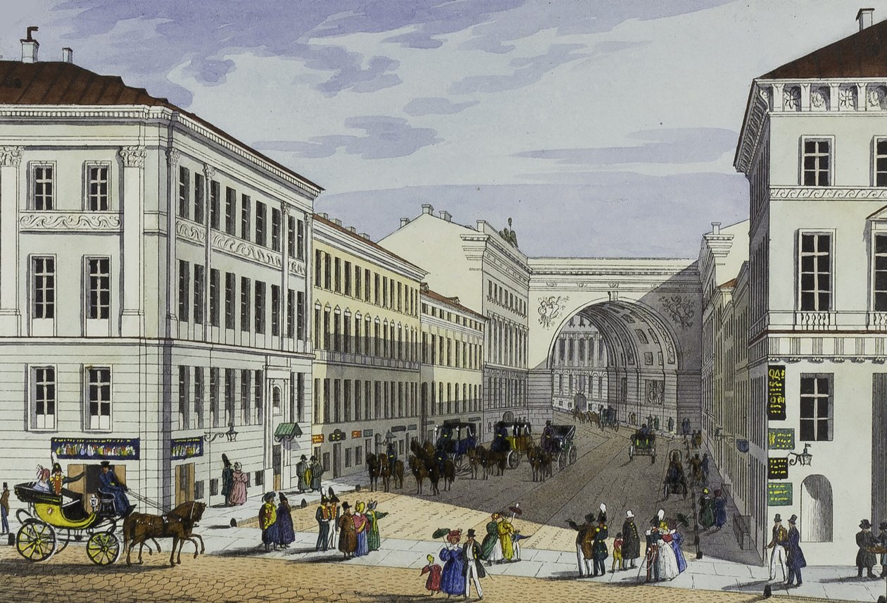 Millionnaya Street and Kotomin House in Saint Petersburg by Karl Petrovich Beggrov