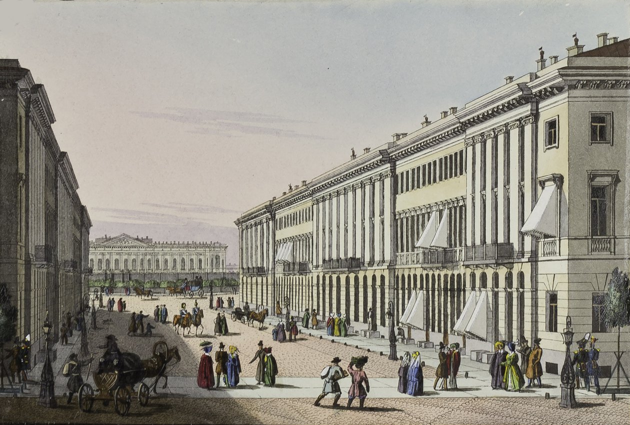 The Mikhailovskaya Street with view of the Michael Palace in St. Petersburg, First half of the 19th century by Karl Petrovich Beggrov