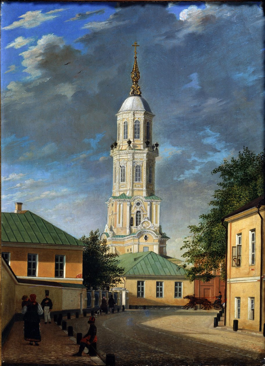 Krivokolenny Pereulok in Moscow, 1843 by Karl Petrovich Bodri