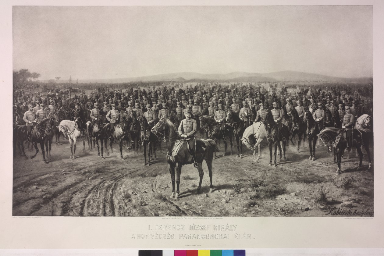 Emperor Franz Joseph I at the Pinnacle of the Hungarian Territorial Army by Karl Ritter Von Kobierski