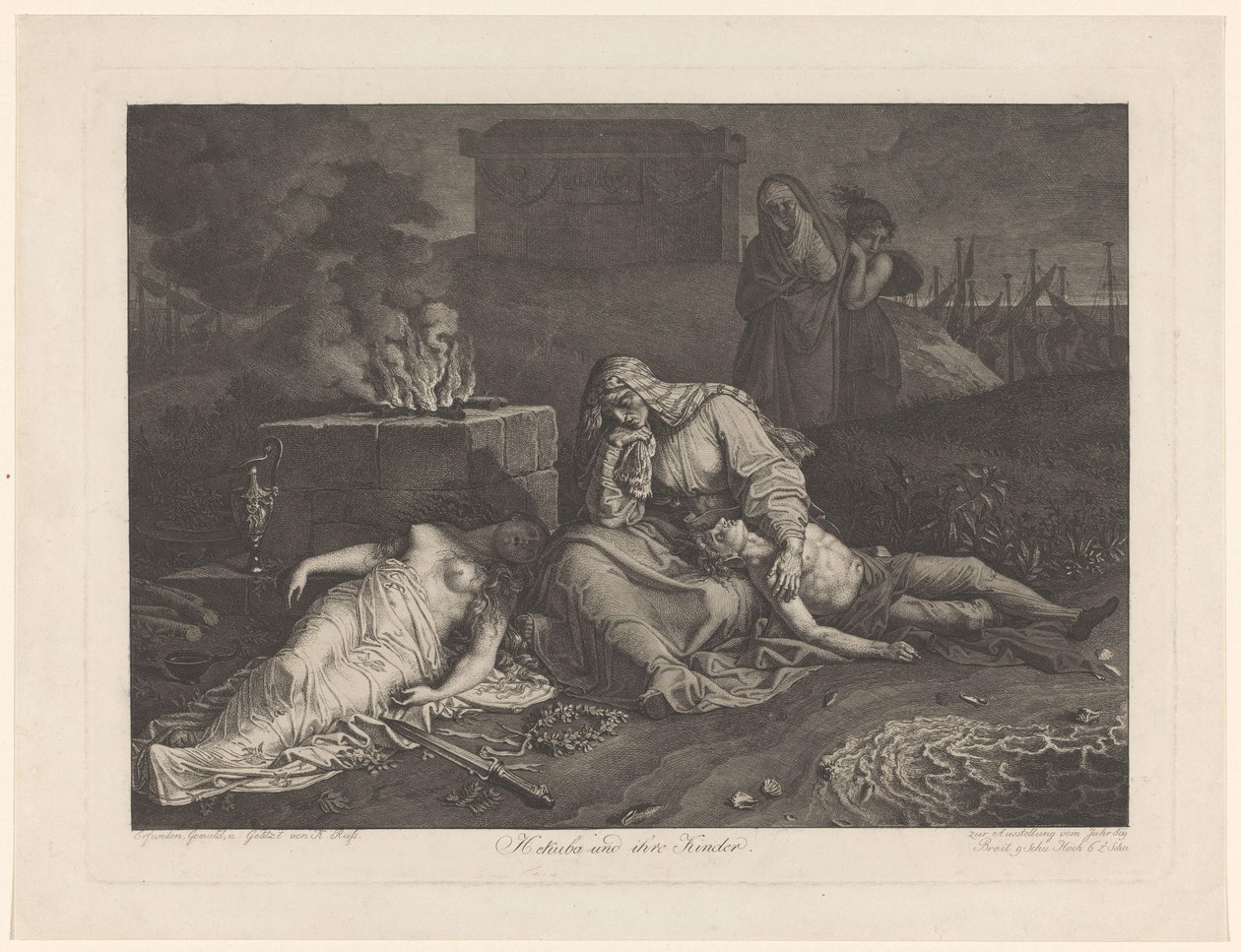 Hecuba Mourning Her Slain Children by Karl Russ
