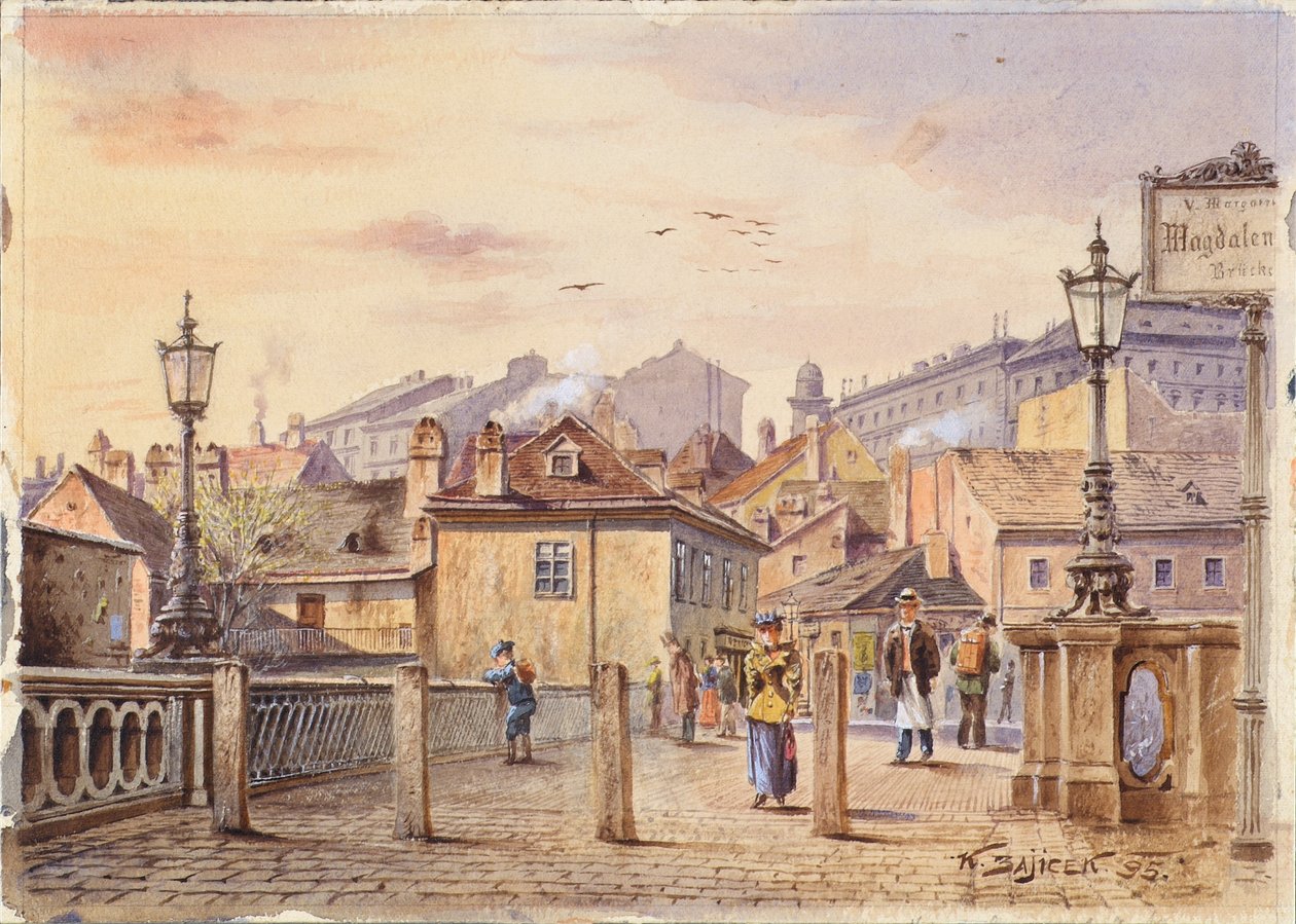 The Magdalene Bridge over the Wien River by Karl Wenzel Zajicek