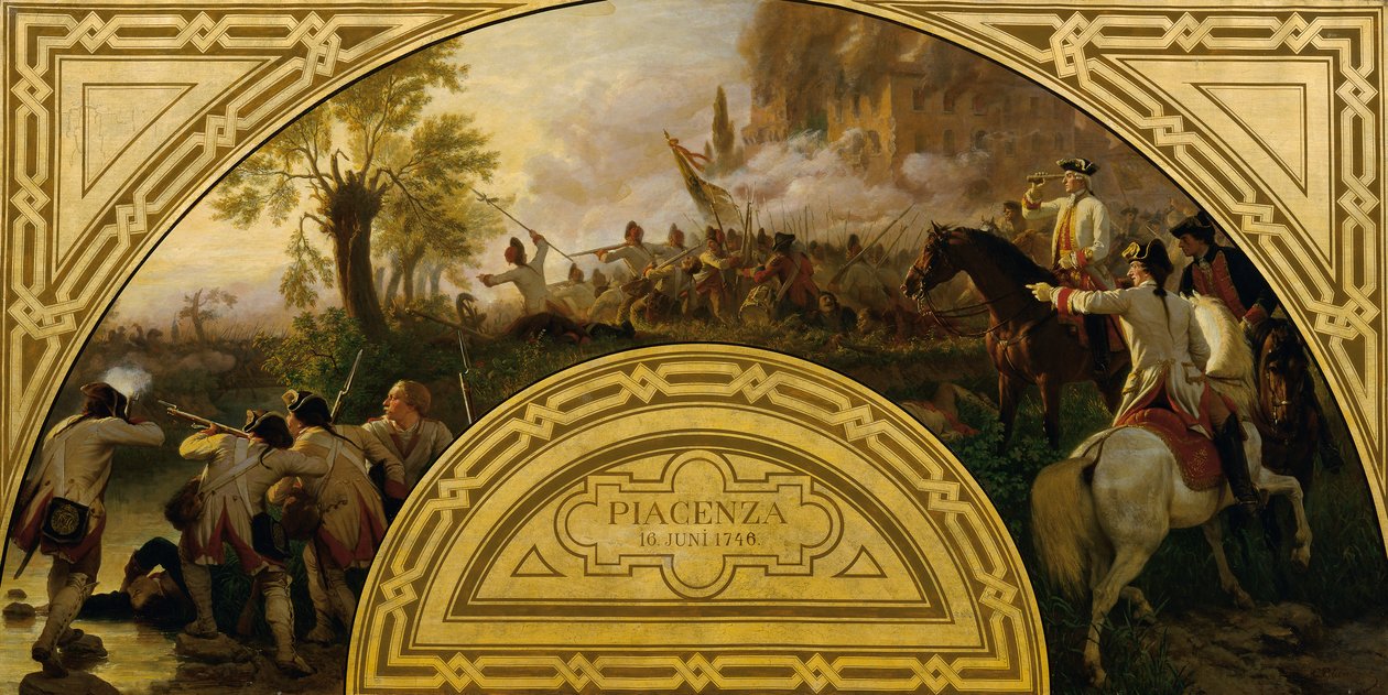 The Battle of Piacenza 1746 by Karl von Blaas