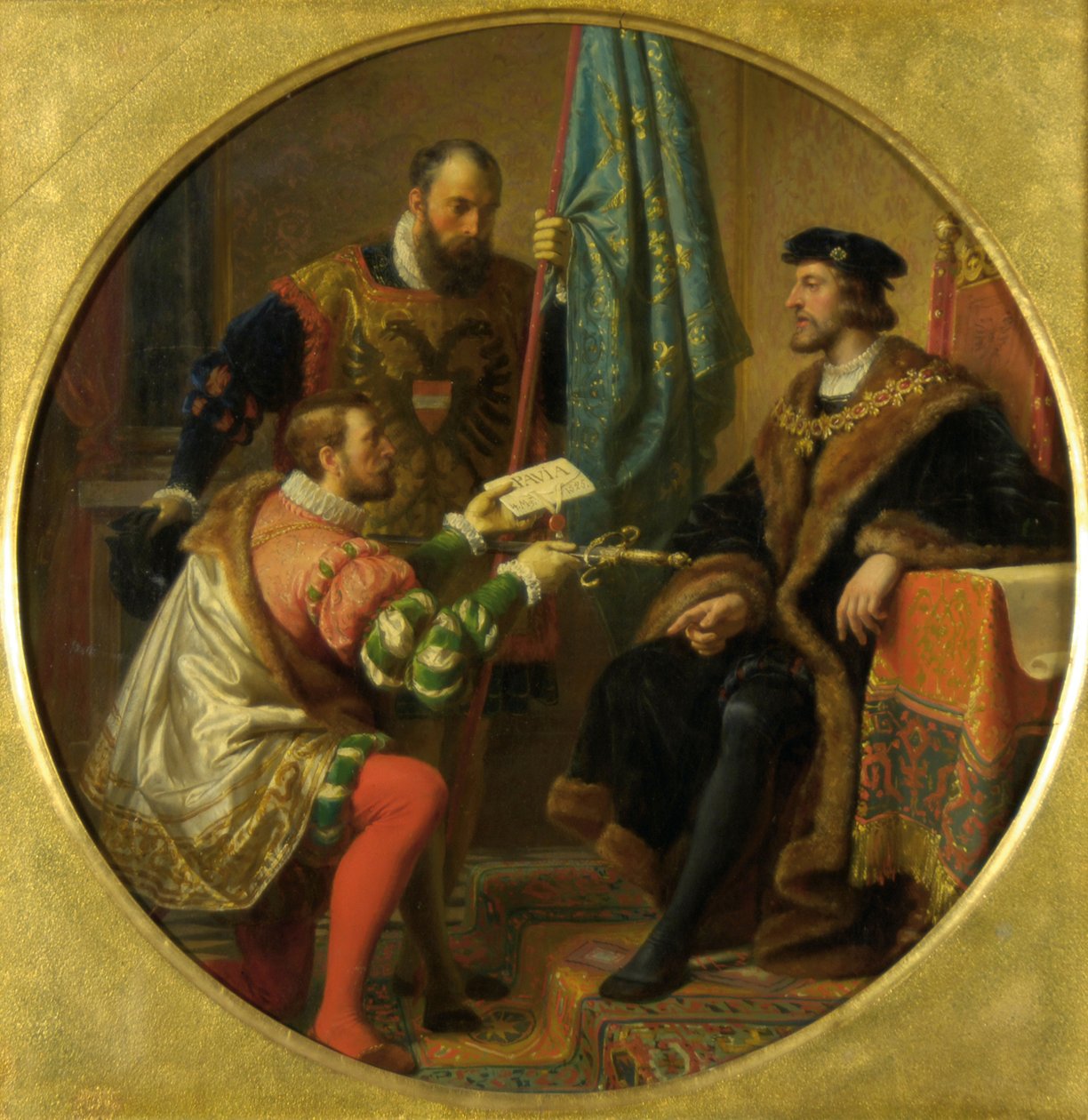 Emperor Charles V and King Francis I at Pavia 1525 by Karl von Blaas