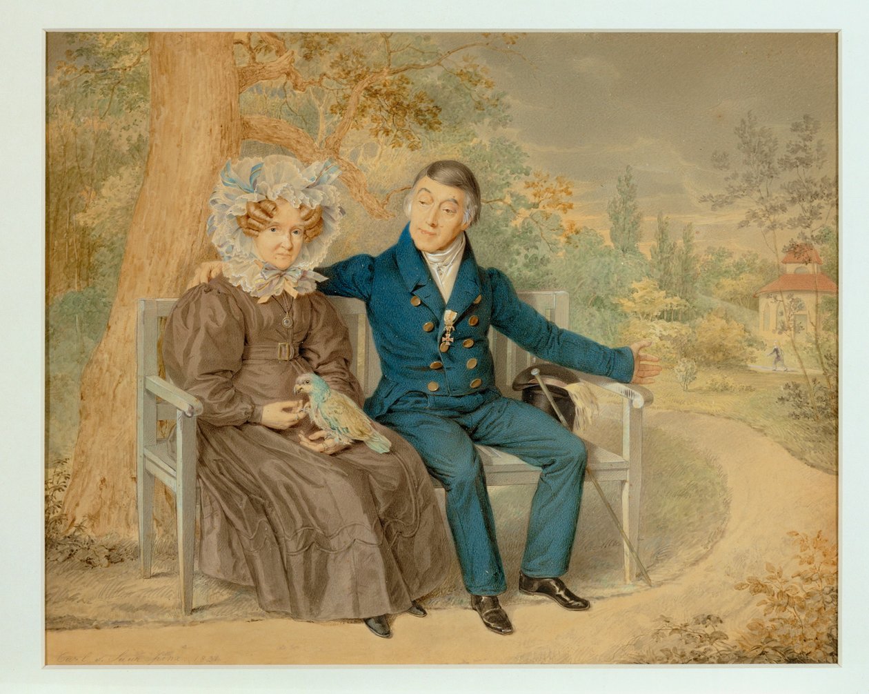 Old Couple in a Viennese Garden by Karl von Saar
