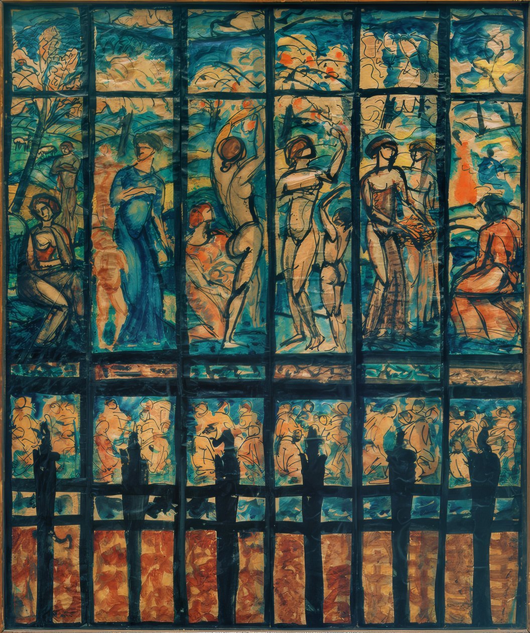Design for Stained Glass Window by Karoly Kernstok