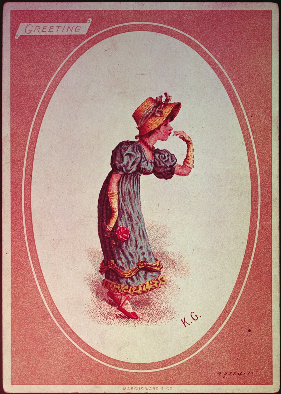 Girl Wearing a Straw Bonnet by Kate Greenaway