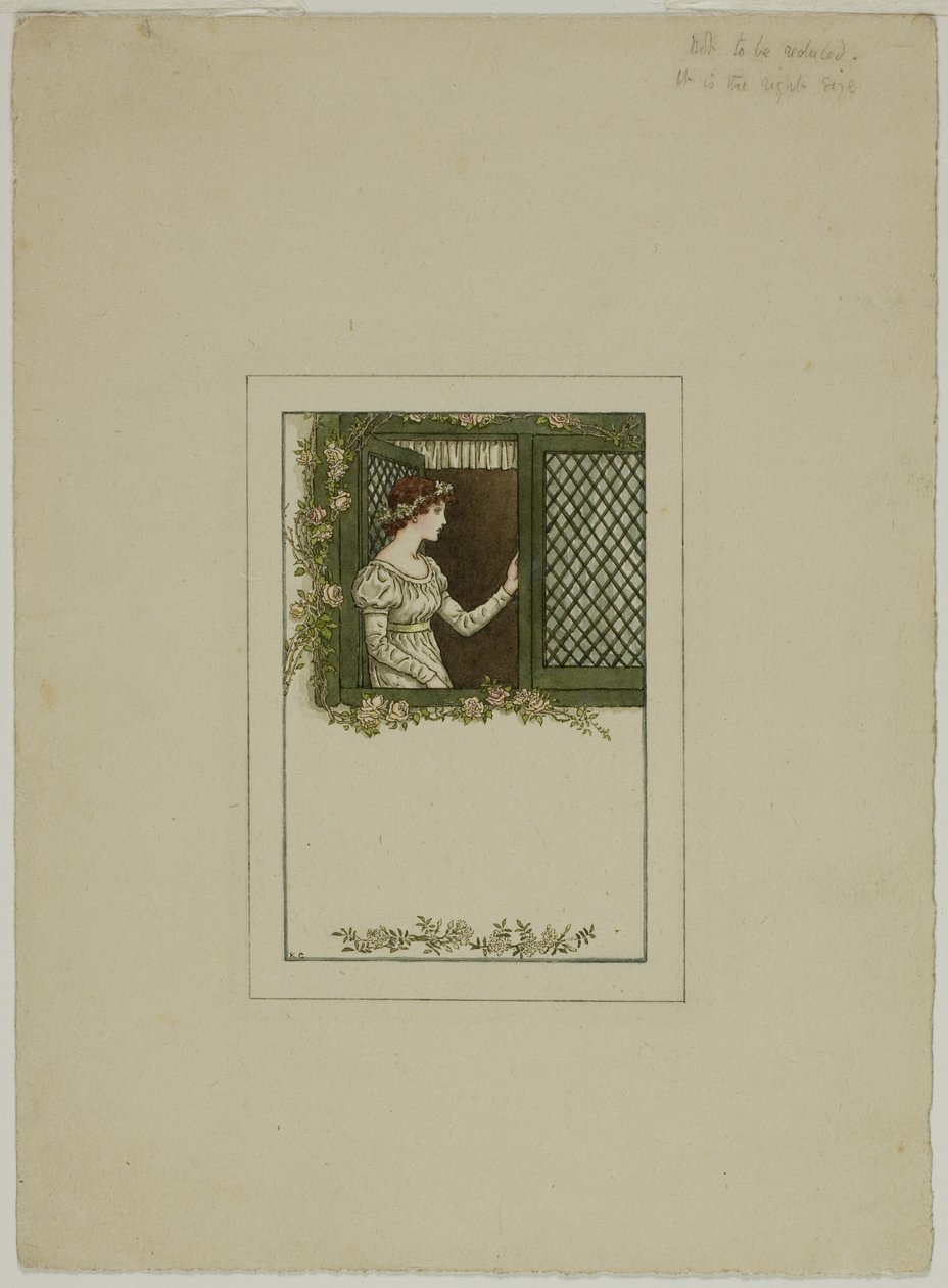 Woman at Lattice Window by Kate Greenaway