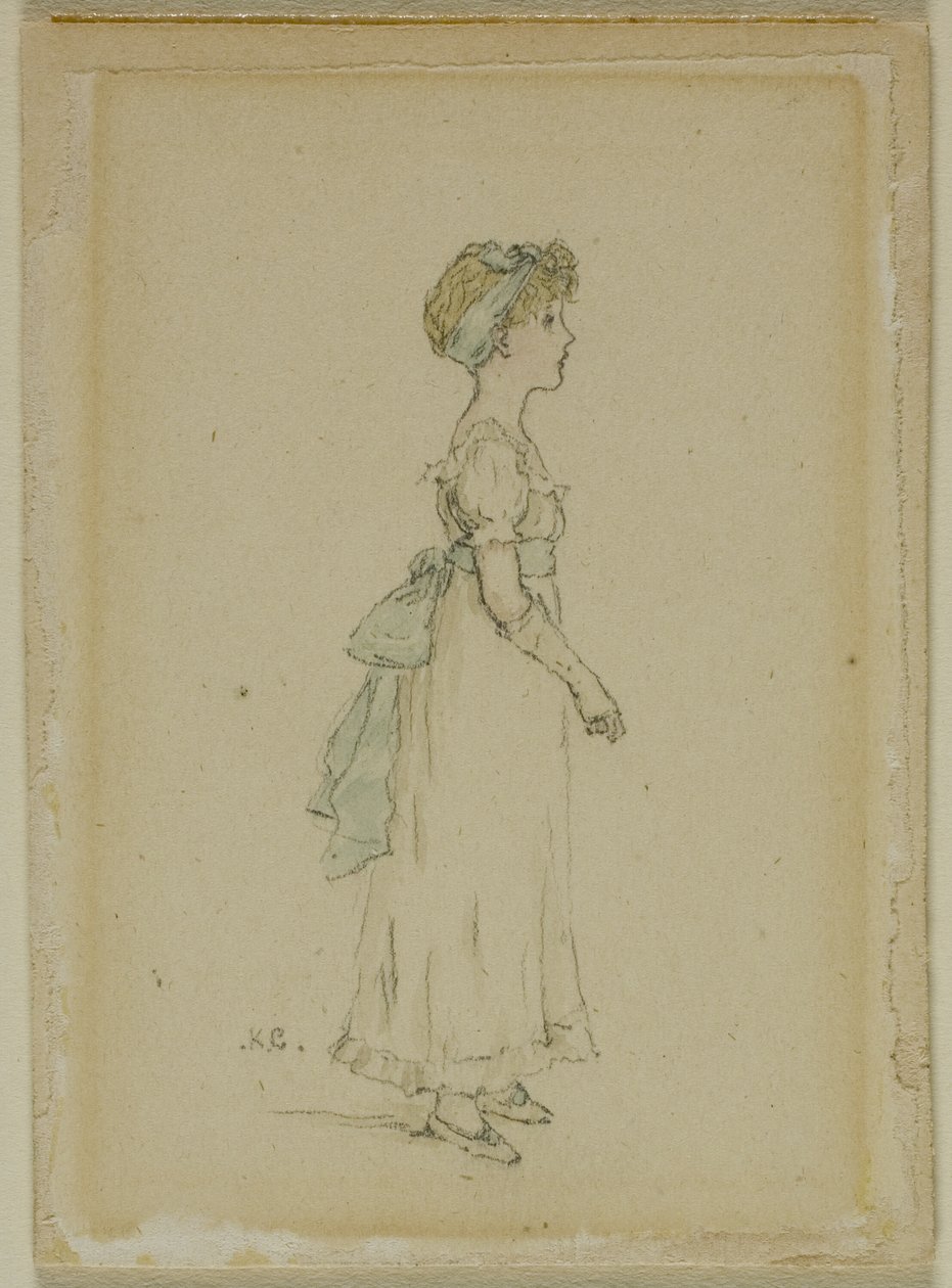 Young Girl with Blue Ribbons by Kate Greenaway