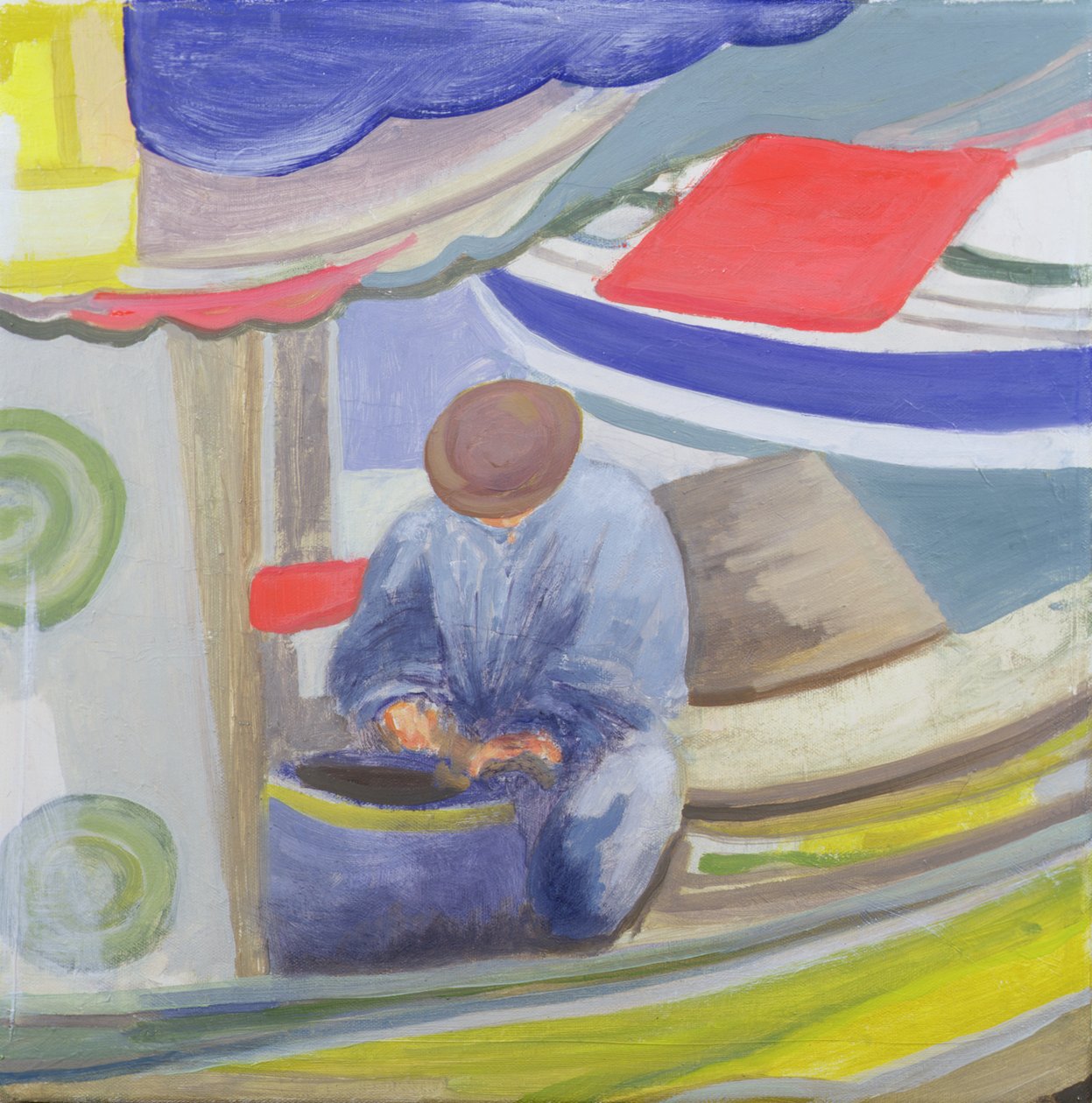Greek Fisherman at the End of the Day by Kate Yates