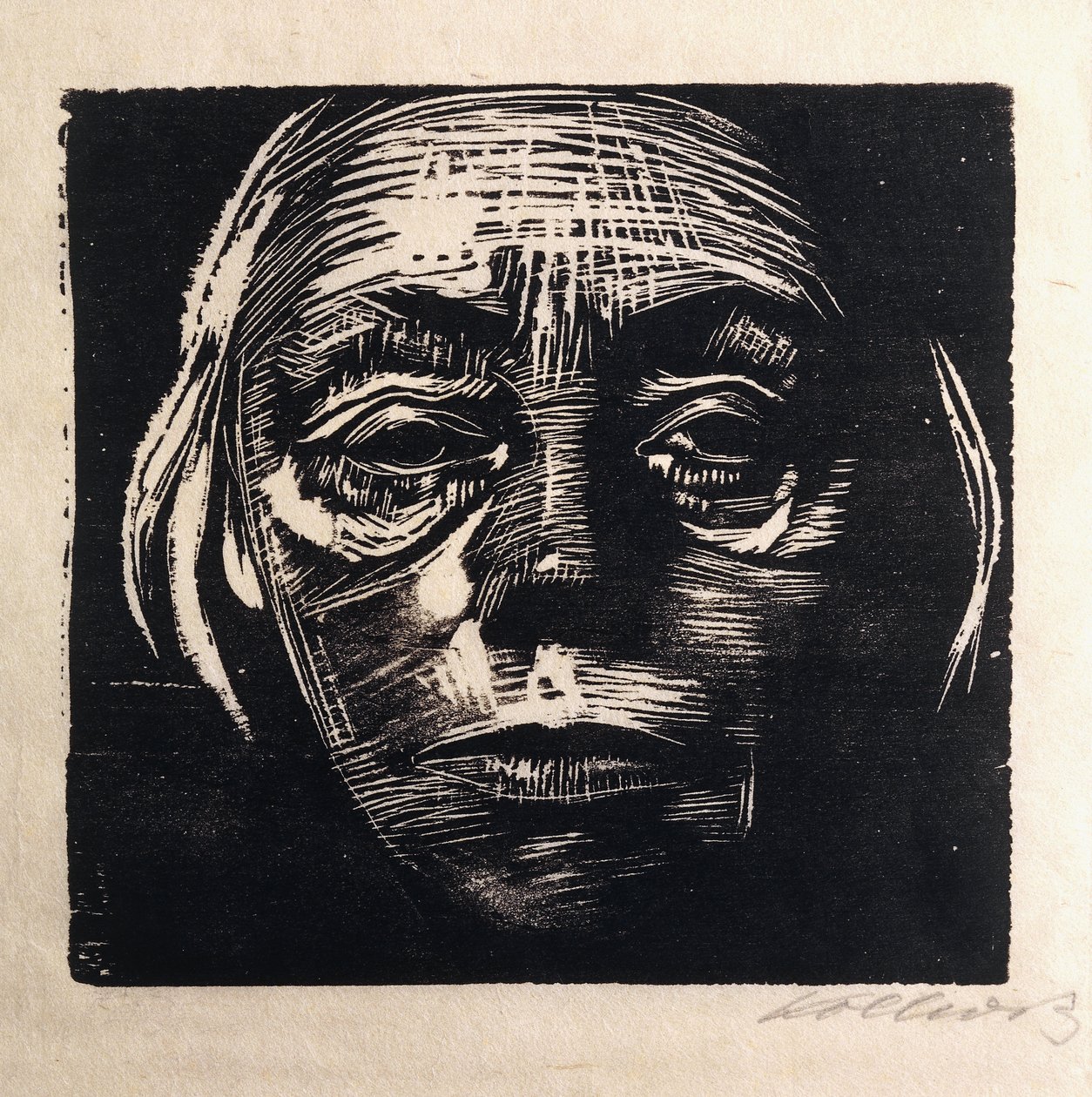 Full-face Self-portrait by Käthe Kollwitz