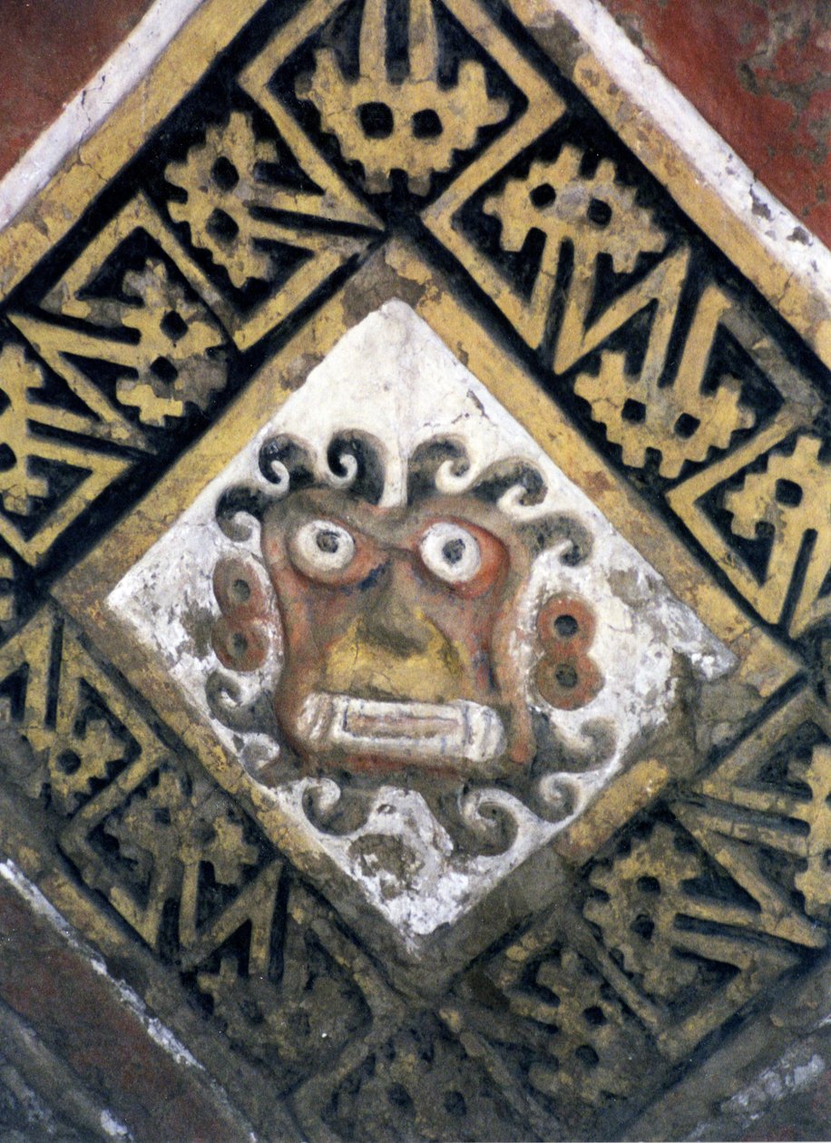 Detail of a Wall Inside the Pyramid, Possibly a Temple Complex, Built by the Moche People, c.AD 200-500 (detail) by Katie Attenborough