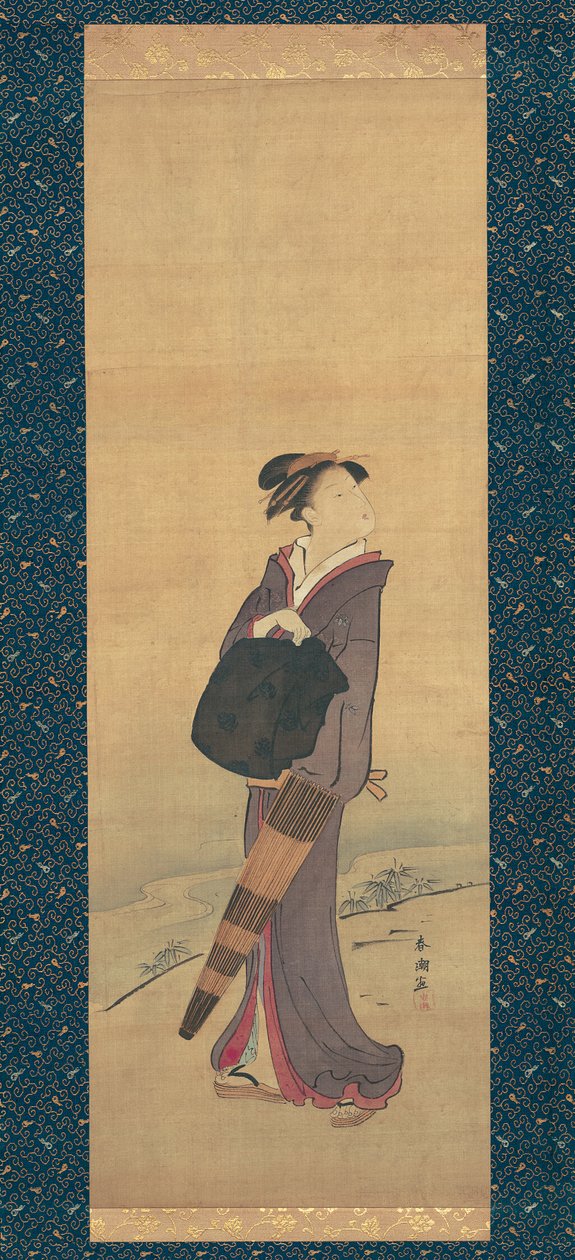 Girl on River Bank by Katsukawa Shuncho