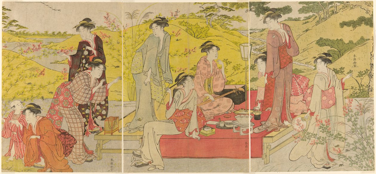 Picnic Party at Hagidera by Katsukawa Shuncho
