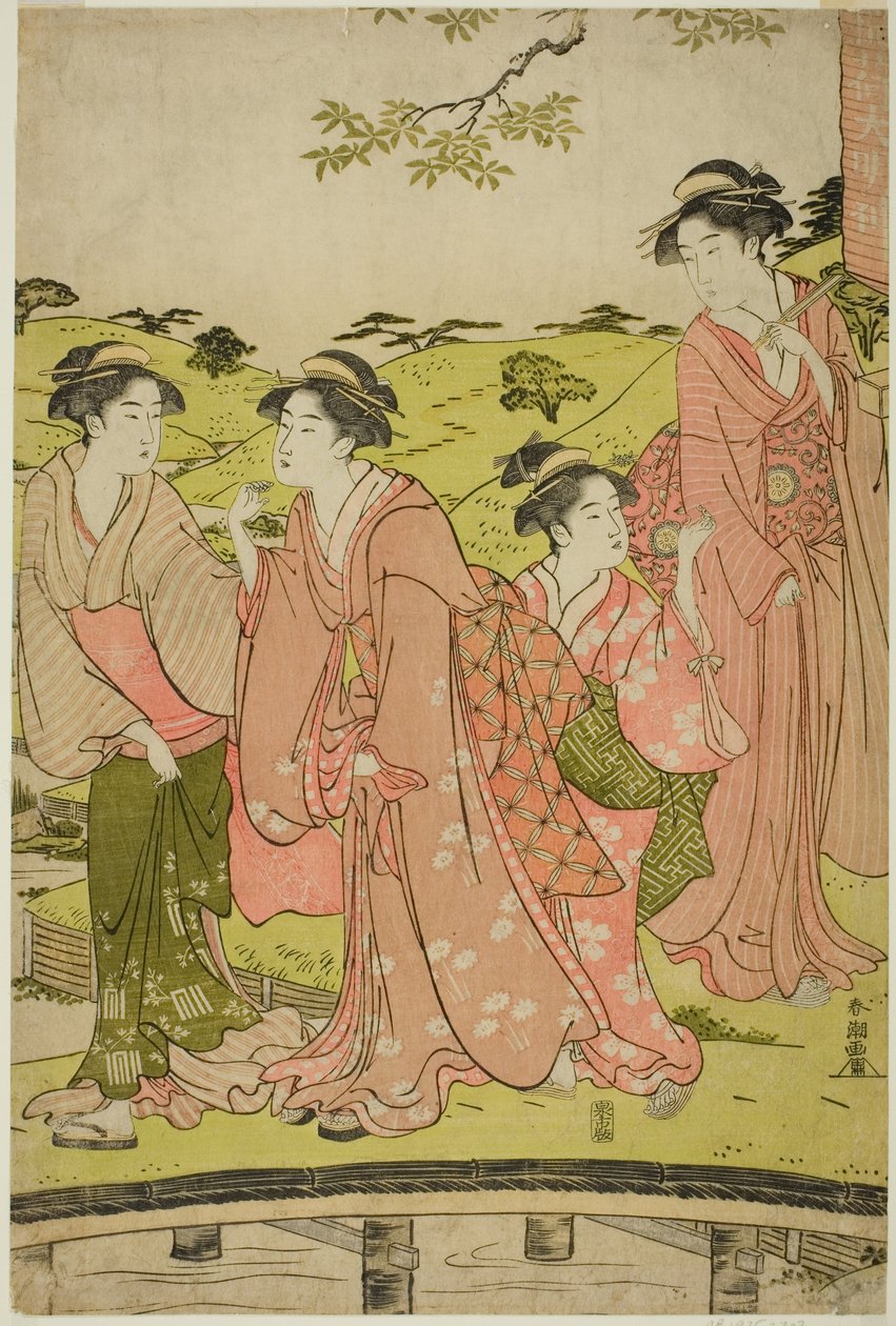 Women Visiting an Inari Shrine by Katsukawa Shuncho