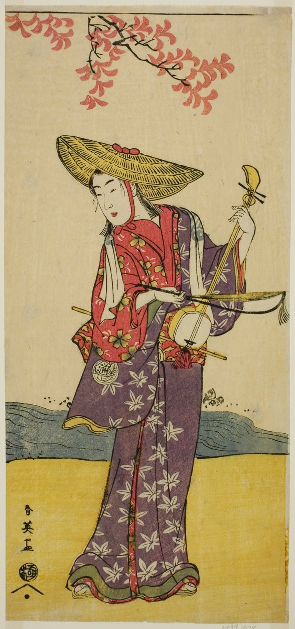 The Actor Sawamura Tamagashira as a Strolling Musician in the Play Dai Danna Kanjincho, Performed at the Kawarazaki Theater in November 1790 by Katsukawa Shun