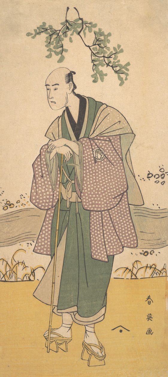 The Third Bando Hikosaburo as a Man Standing on the Bank of a River by Katsukawa Shun