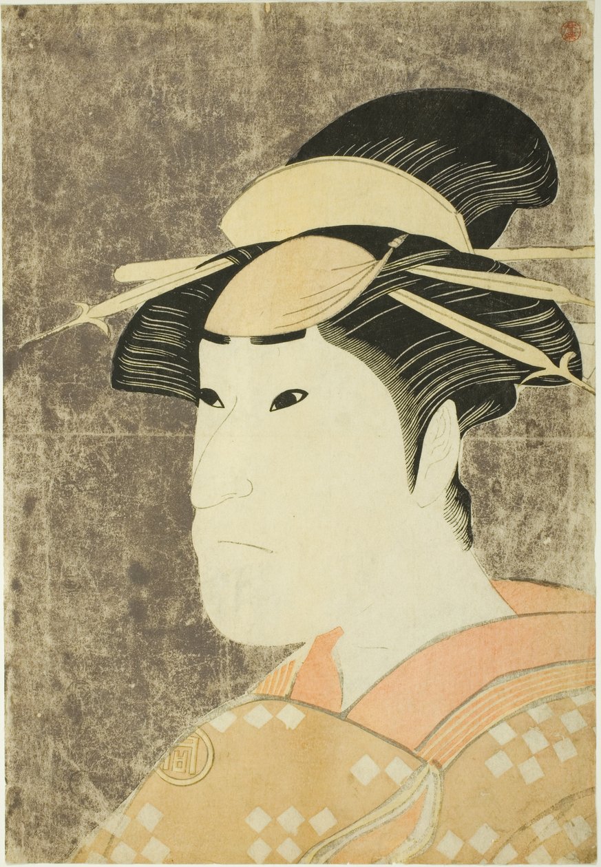 The Actor Sanogawa Ichimatsu III as the Gion Prostitute Onayo in the Play "Hana-ayame Bunroku Soga," Performed at the Miyako Theater in the Fifth Month, 1794 by Katsukawa Shun