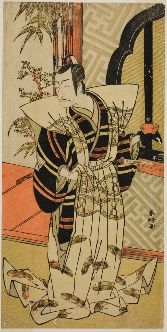 The Actor Ichikawa Danjuro V as Kajiwara Heiji in the Play Hiragana Seisuiki, Performed at the Morita Theater in the Third Month, 1776 by Katsukawa Shunkо̄