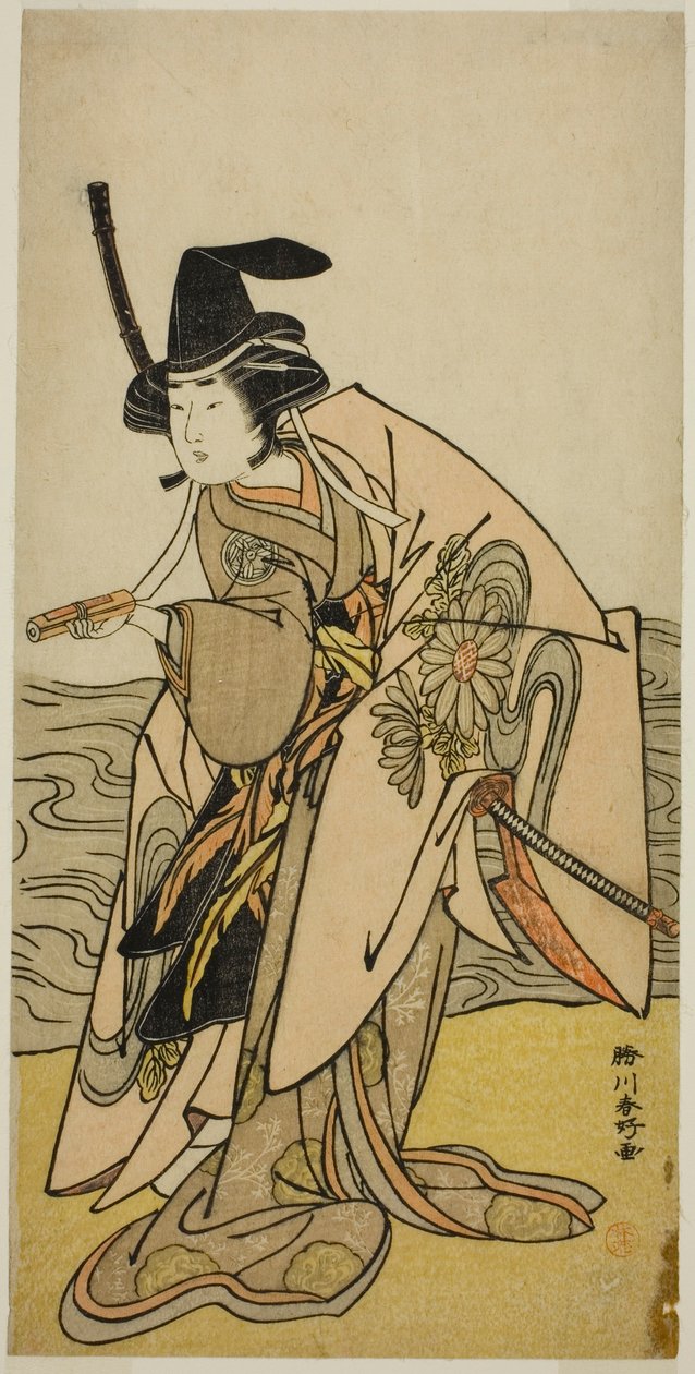 The Actor Yamashita Kinsaku II as Lady Kikusui in the Play Kaeribana Eiyu Taiheiki by Katsukawa Shunkо̄