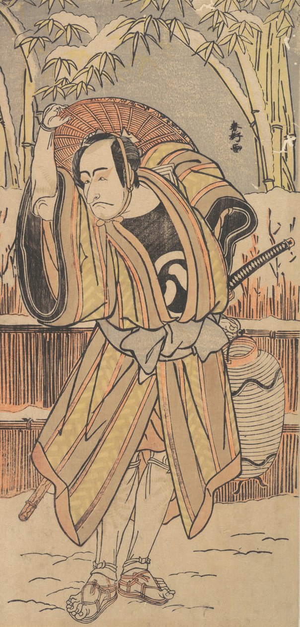 The Fifth Ichikawa Danjuro as a Man in Winter Apparel by Katsukawa Shunko