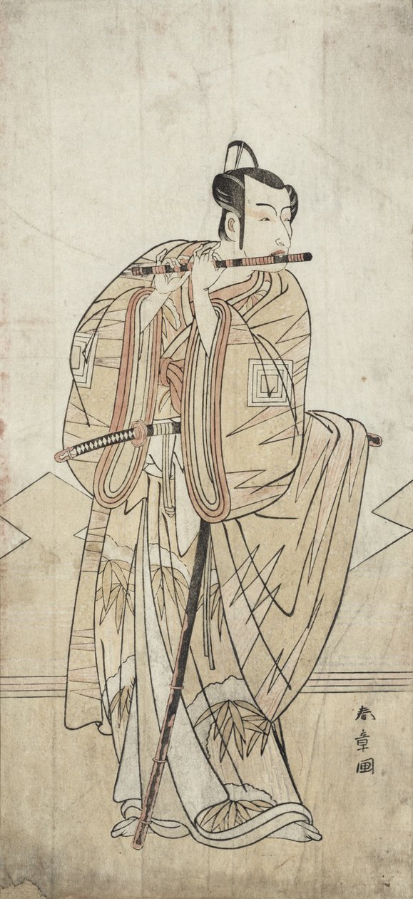An Actor Playing a Flute by Katsukawa Shunsho