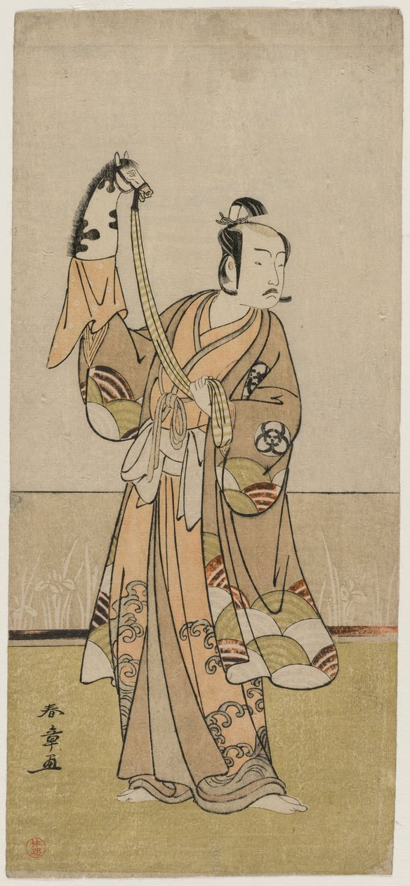 Bando Hikosaburo III Holding a Hand Puppet, mid 1770s by Katsukawa Shunsho