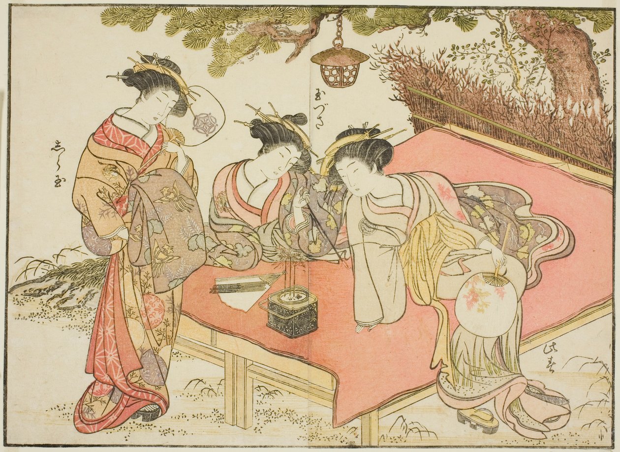 Courtesans of the Yadaya, from the book "Mirror of Beautiful Women of the Pleasure Quarters," vol. 1 by Katsukawa Shunsho