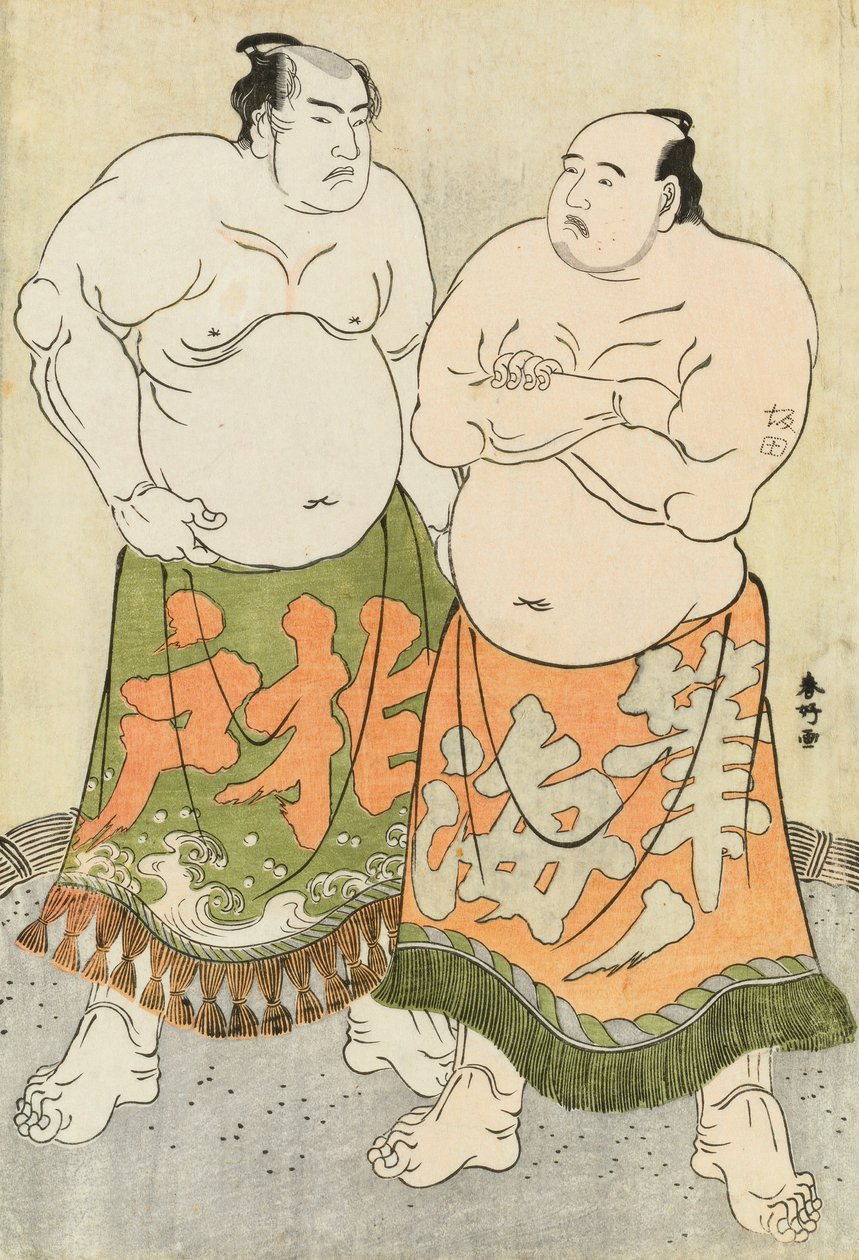 Portraits of the Wrestlers Fudenoumi and Kashiwado by Katsukawa Shunsho