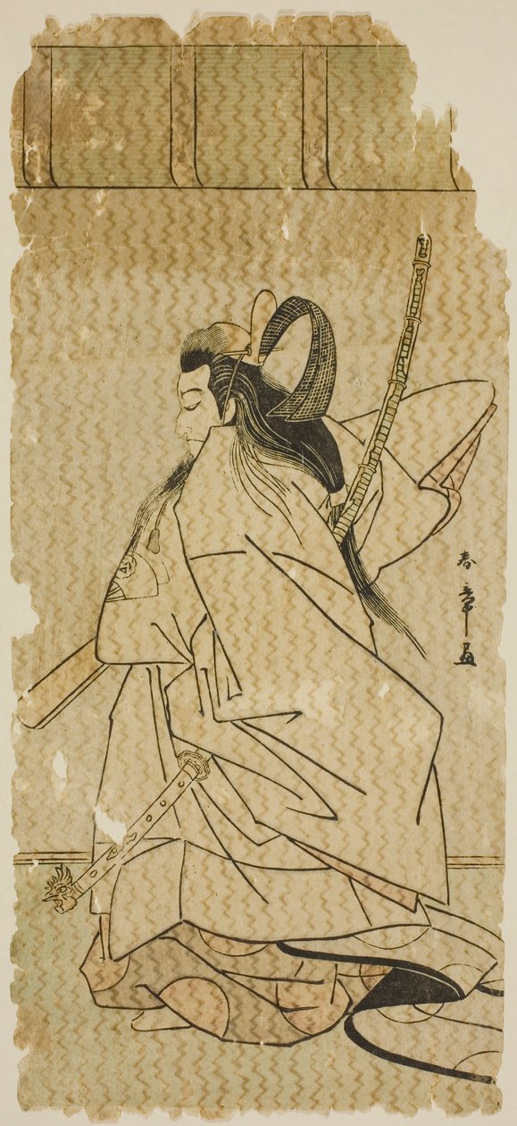 The Actor Onoe Matsusuke I as Prince Takanori in the play 