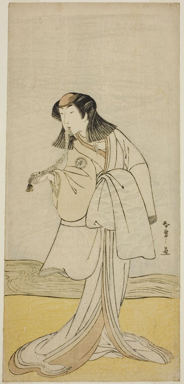 The Actor Segawa Kikunojo III as Miura no Katagai Disguised as the Nun Narukami, in the Play Ume-goyomi Akebono Soga, Performed at the Ichimura Theater in the Second Month, 1780 by Katsukawa Shunsho