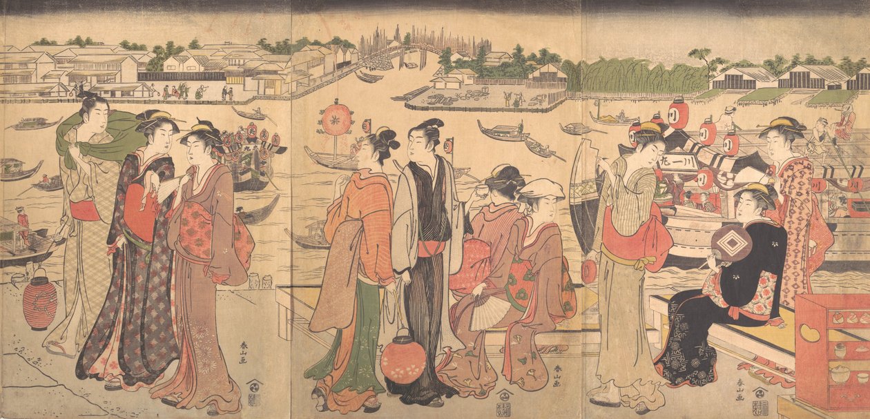 Festival by the Sumida River, late 18th century by Katsukawa Shunzan