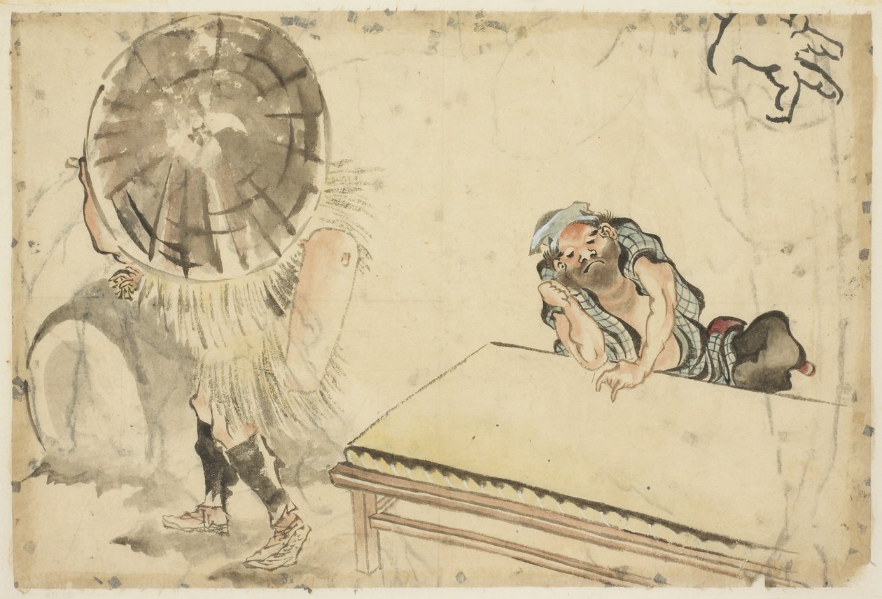 Mochi Maker and a Tatami Maker, c.1815-1849 by Katsushika (school of) Hokusai