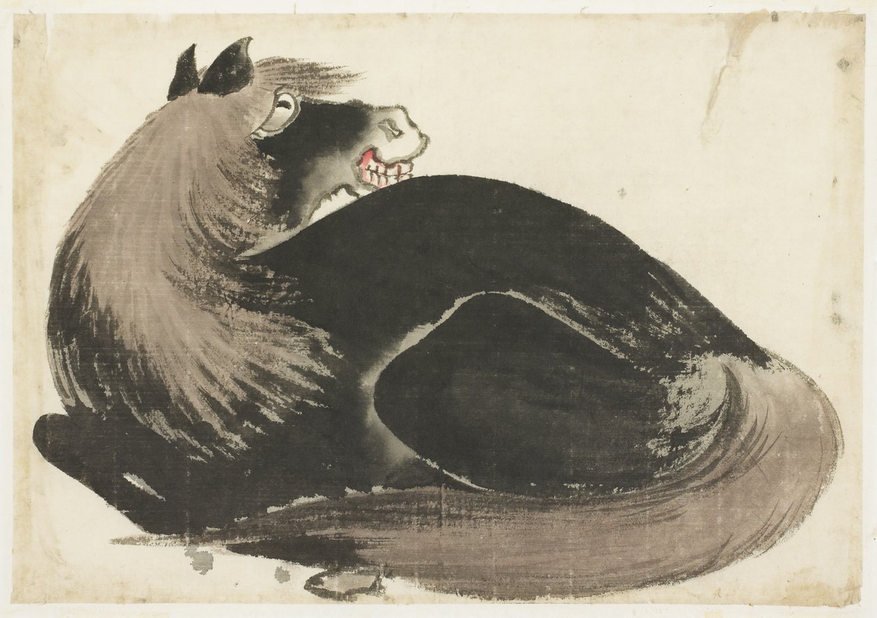 Reclining Horse by Katsushika (school of) Hokusai