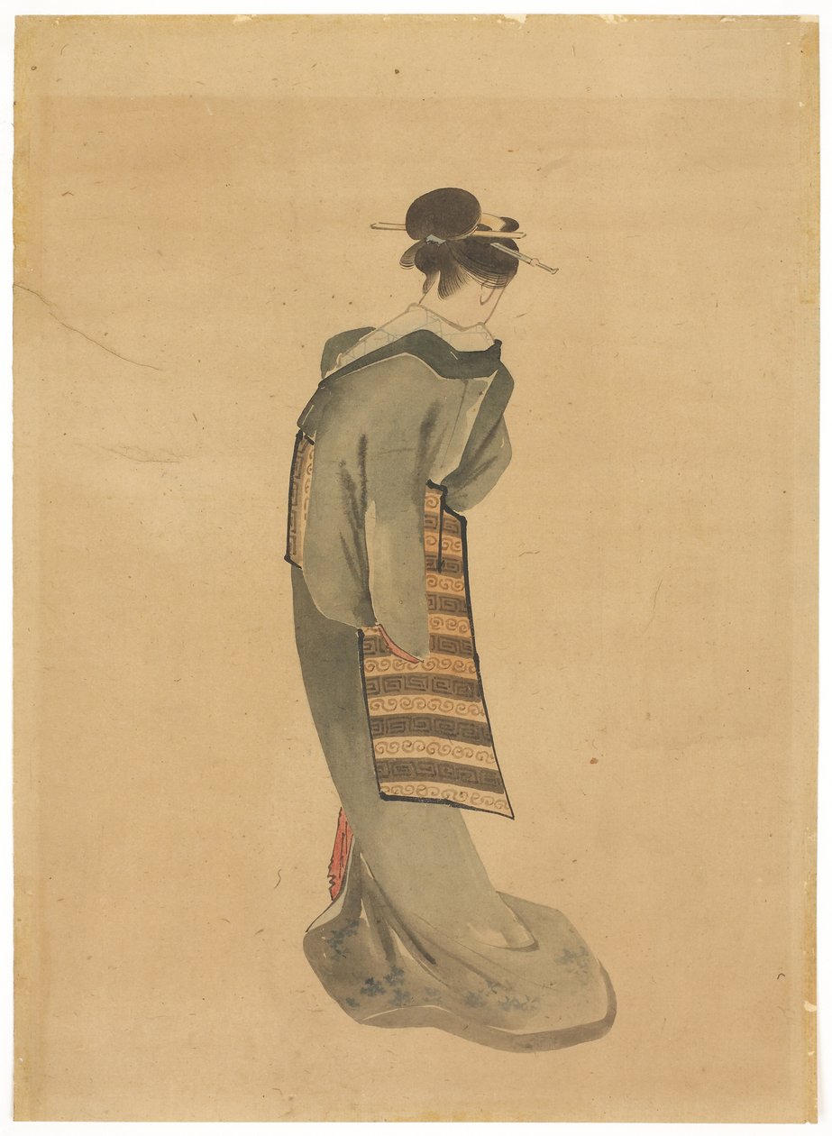 Standing Beauty (back view) by Katsushika (school of) Hokusai
