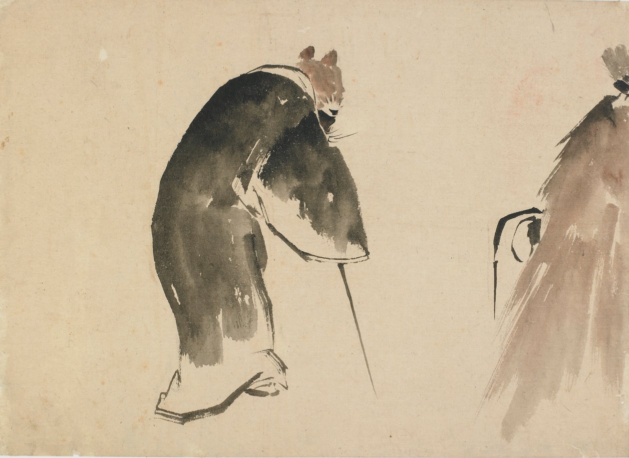 An Old Mouse Dressed in a Black Robe by Katsushika Hokusai