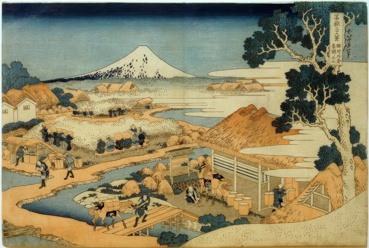 Mount Fuji, Seen from the Tea Plantation in Katakura, Suruga Province by Katsushika Hokusai