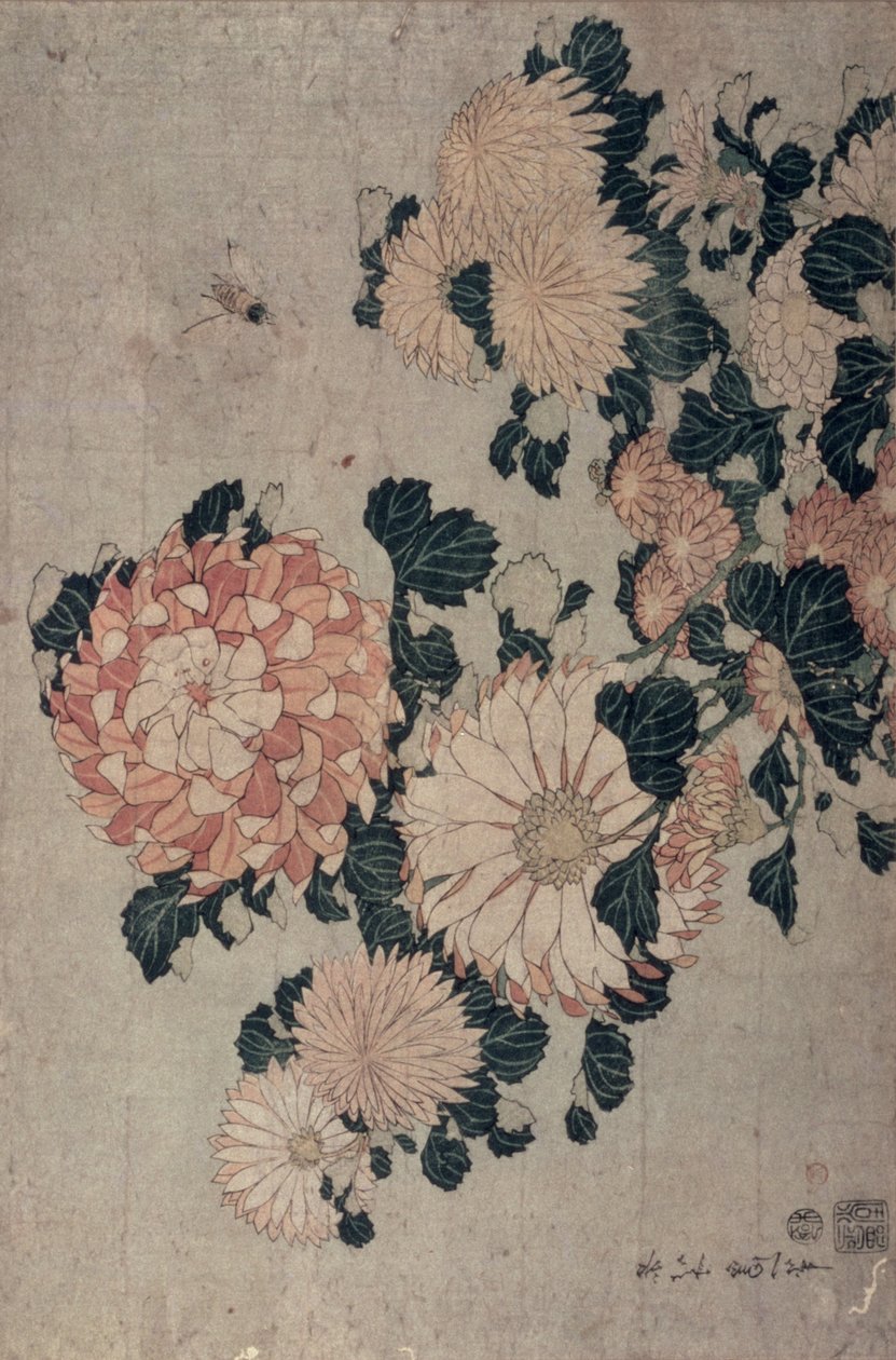 Chrysanthemums by Katsushika Hokusai