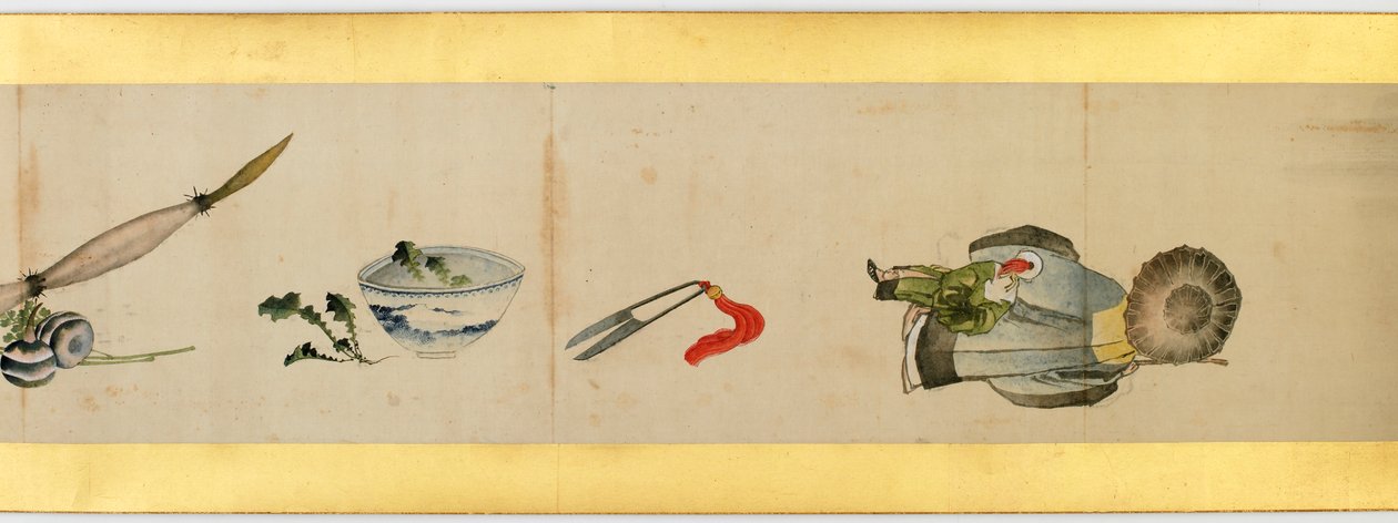 Detail of Handscroll with Miscellaneous Images, Edo Period, 1839 by Katsushika Hokusai