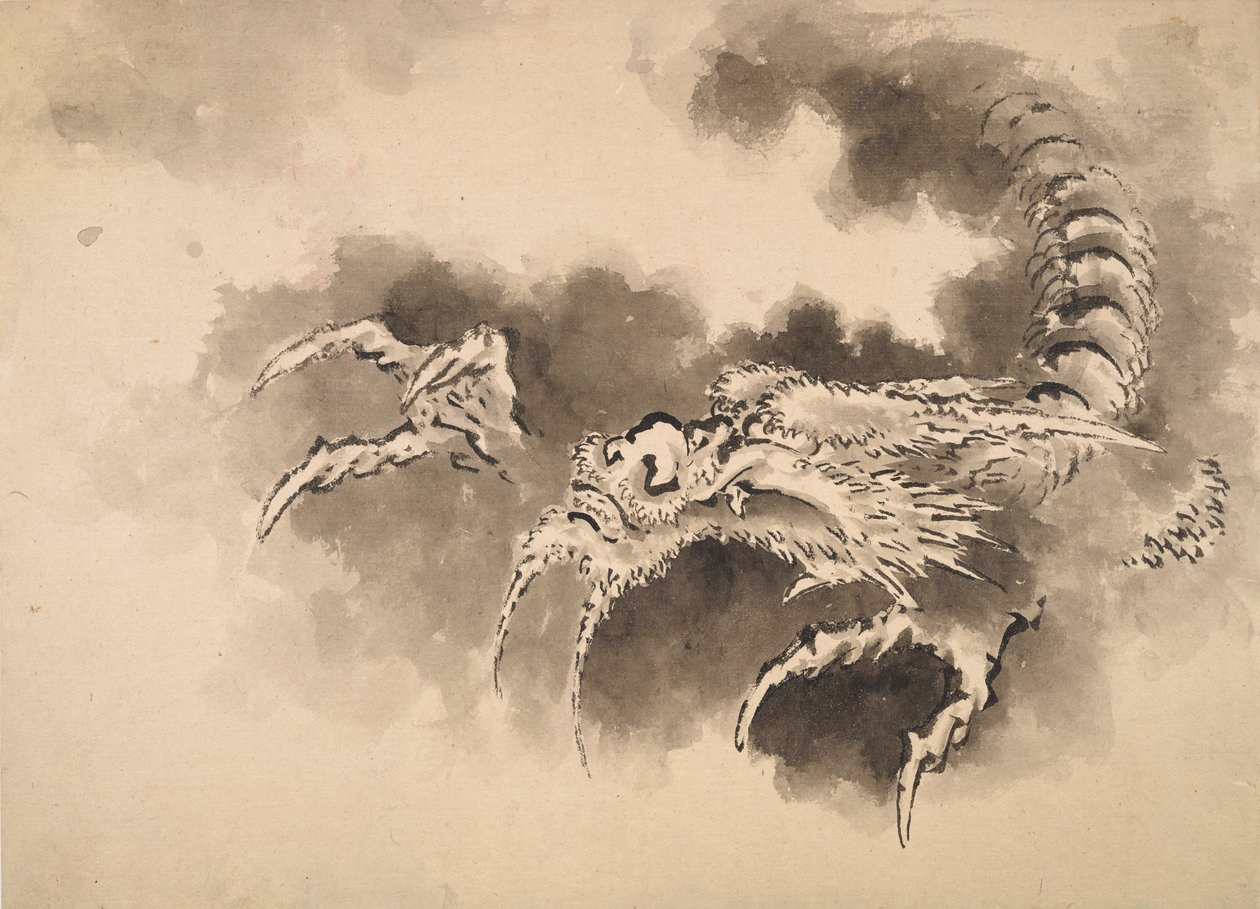 Dragon emerging from clouds, Edo period, 19th century by Katsushika Hokusai