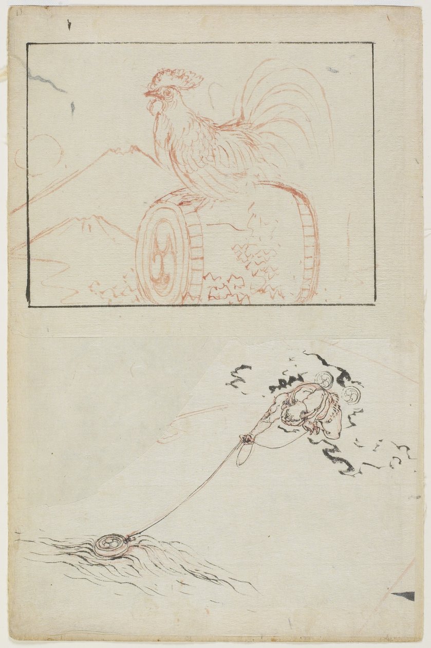 God of Thunder and His Drum by Katsushika Hokusai