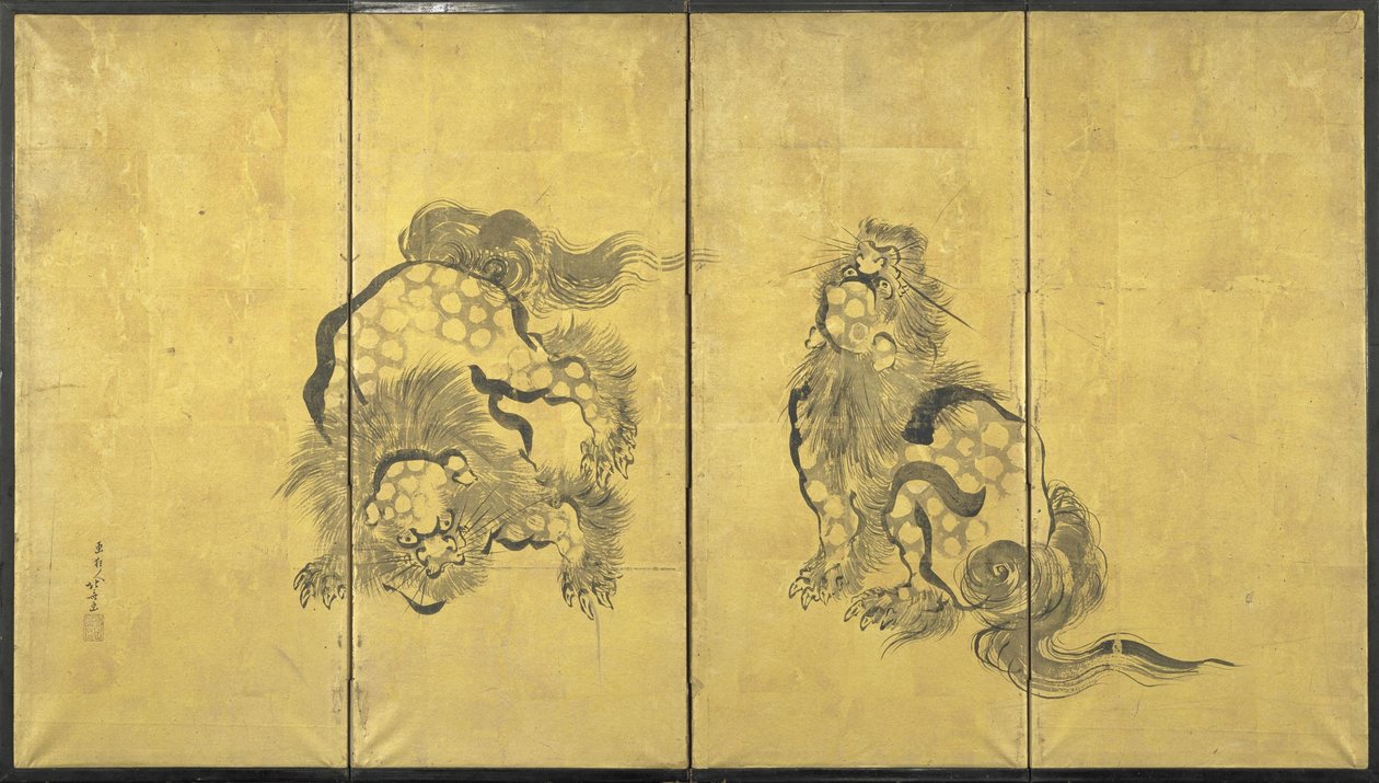 Lions by Katsushika Hokusai