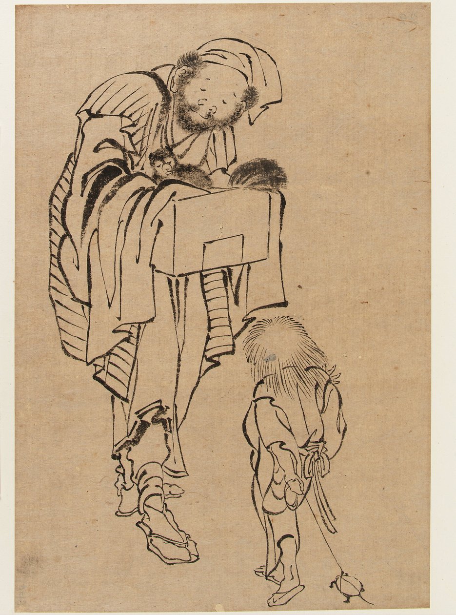 Man and Boy, Edo Period by Katsushika Hokusai